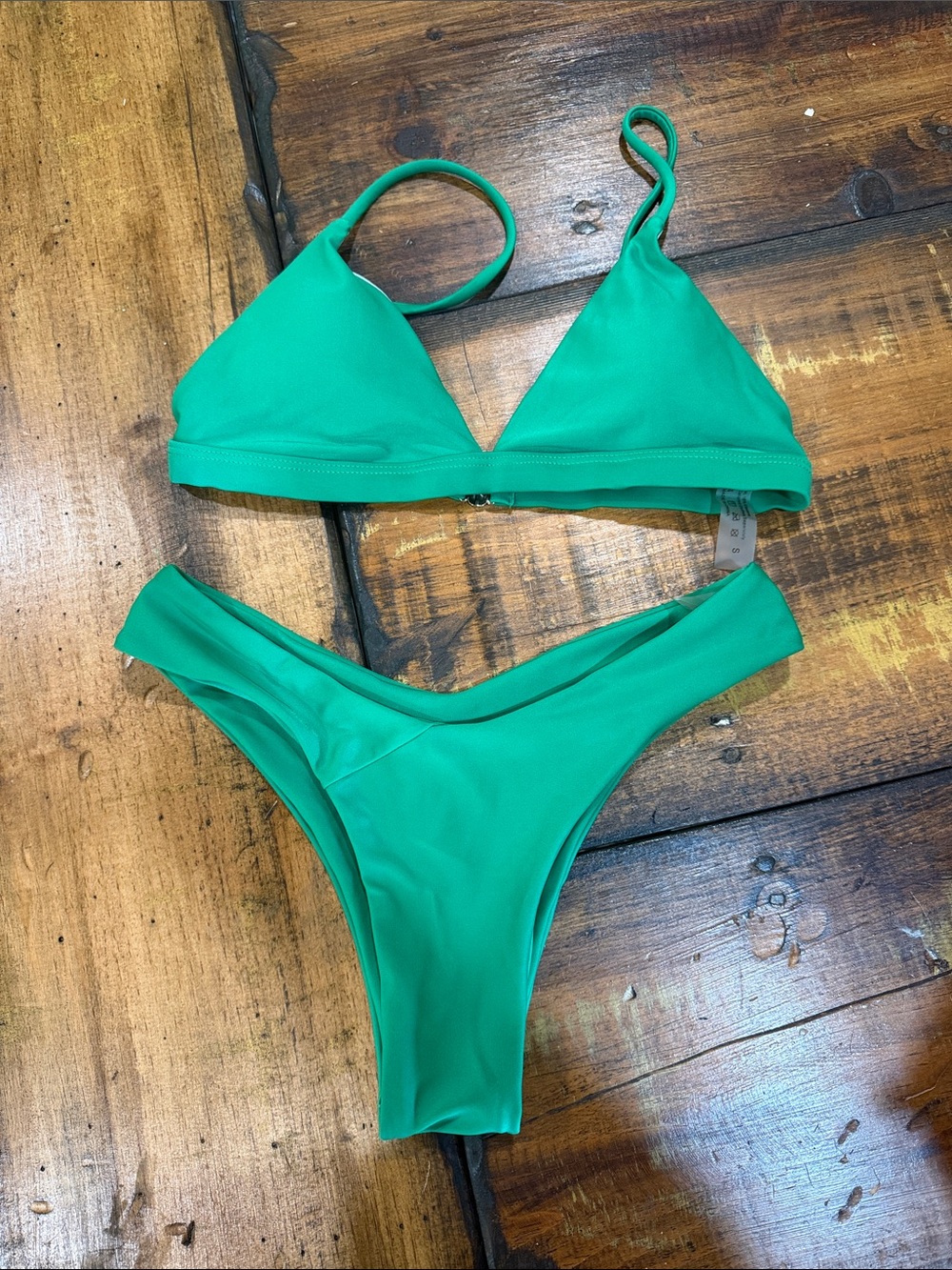 SHEIN Emerald Green Triangle Bikini Set